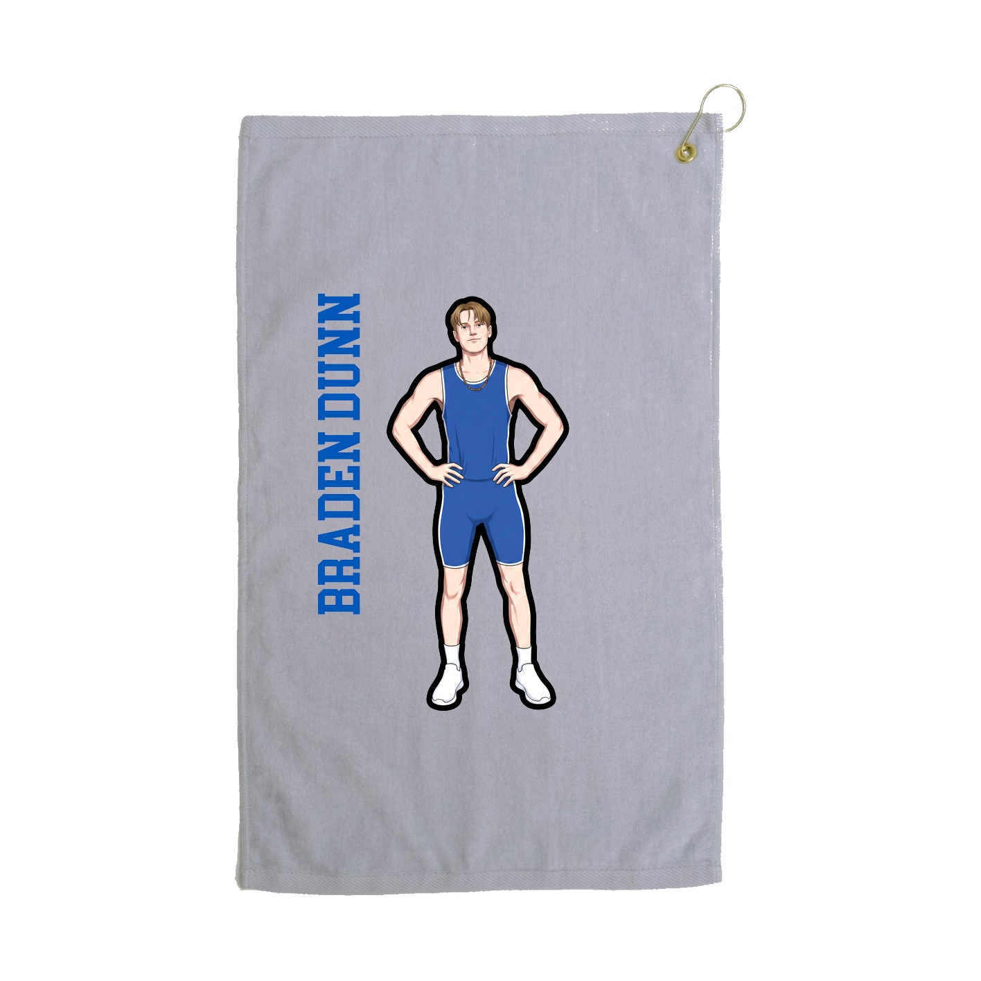 Golf Towel — Name Vertical in Grey