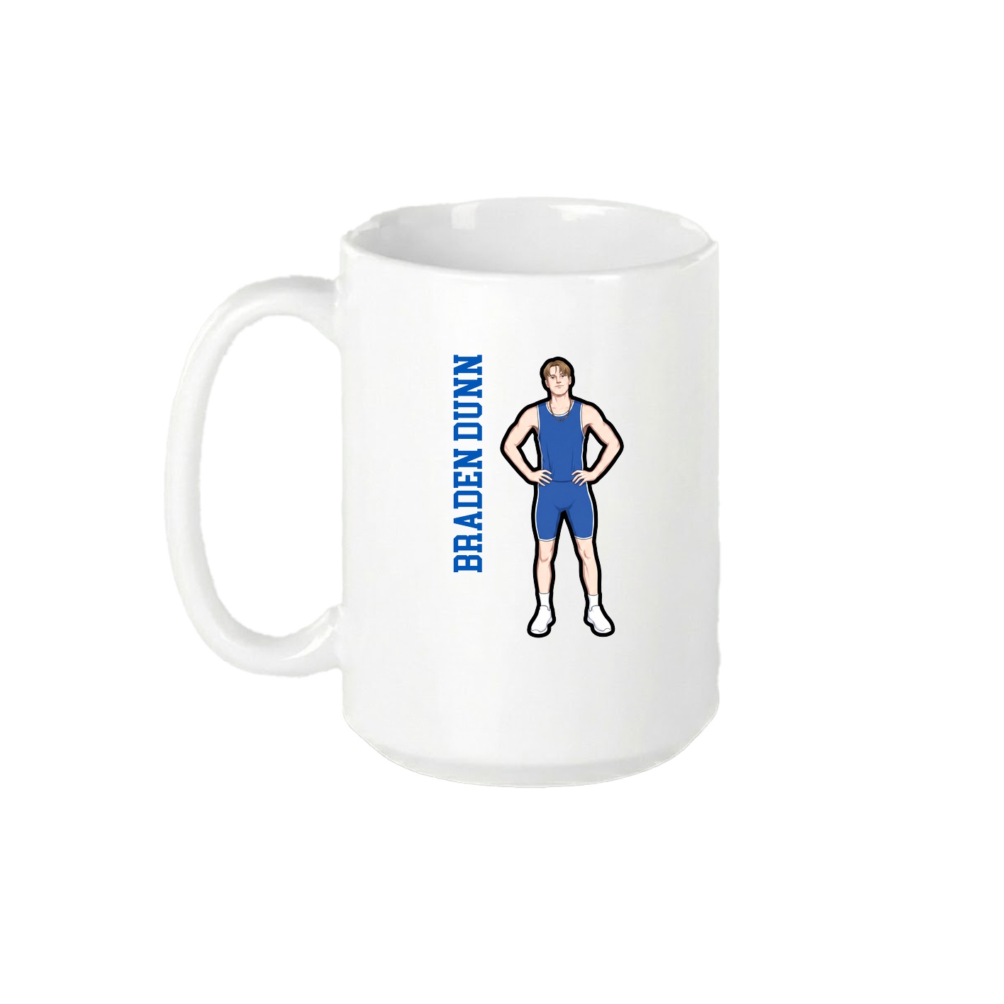 15oz Coffee Mug — Name Vertical in White