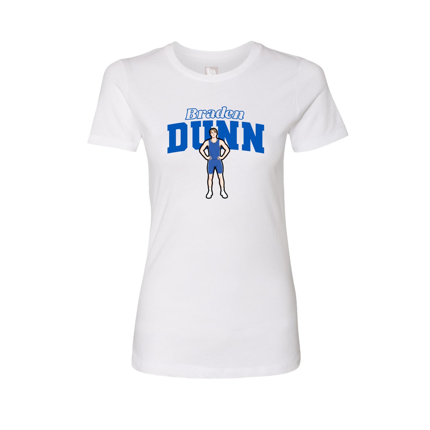 Fitted Women's Tee — Name Arch in White
