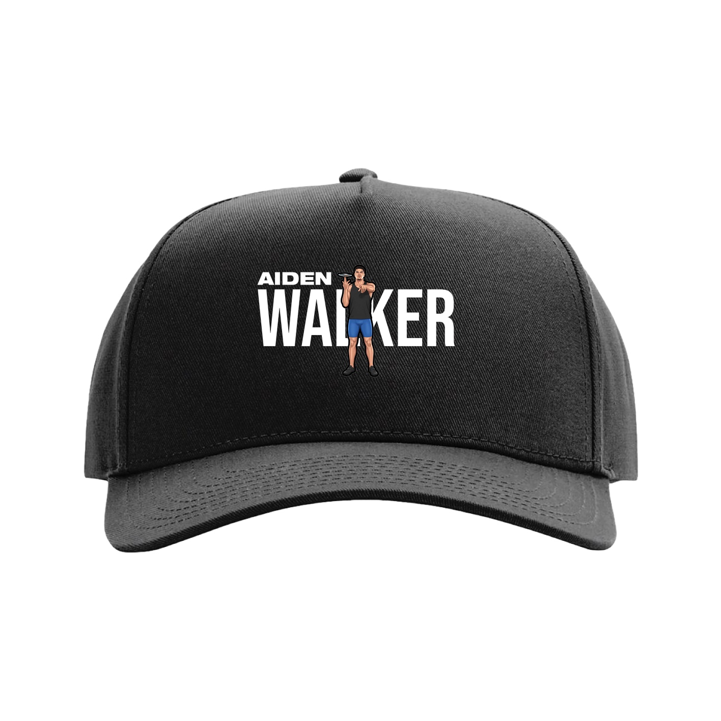 Full Fabric Five-Panel Champ Cap — Player Name in Black
