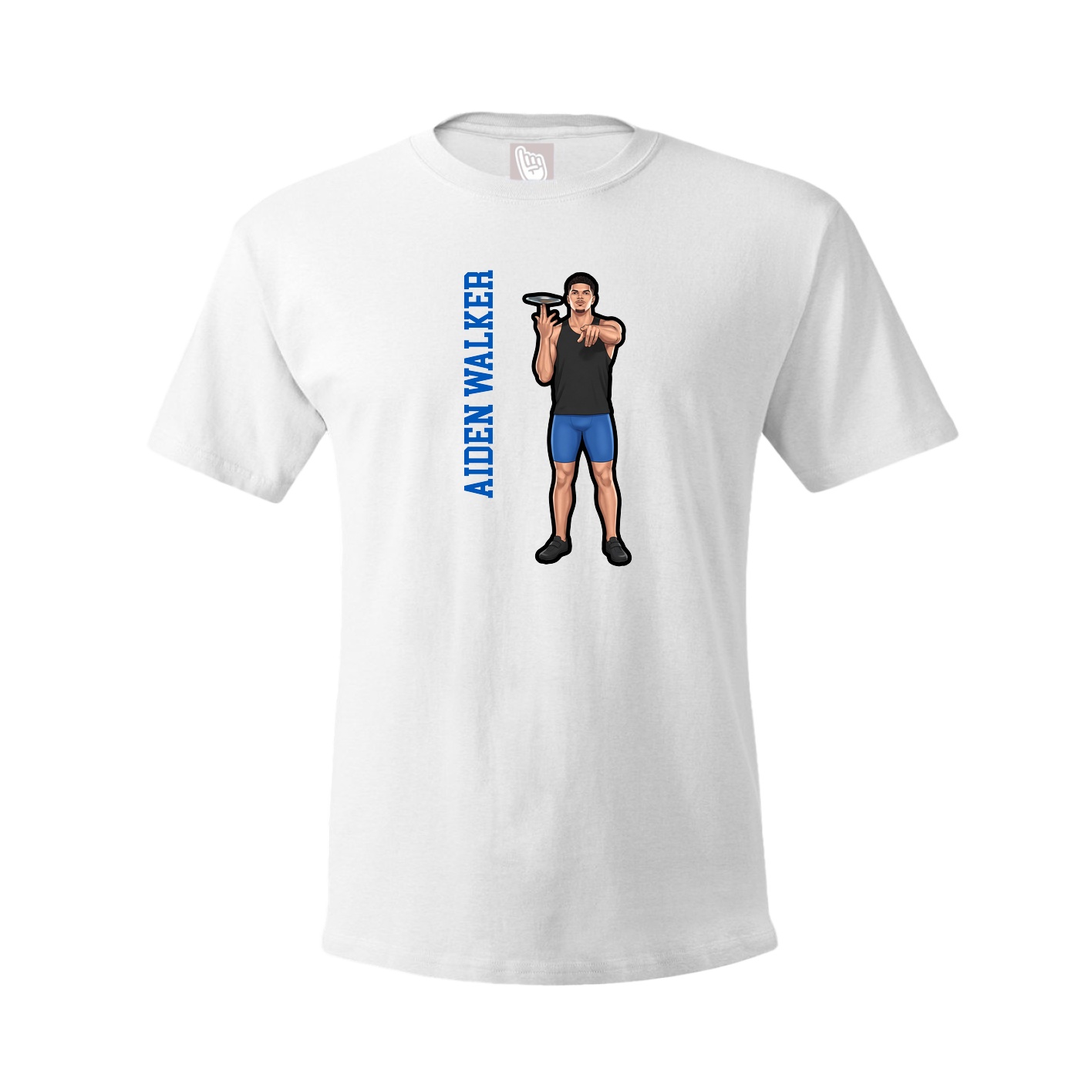 Tee — Name Vertical in White