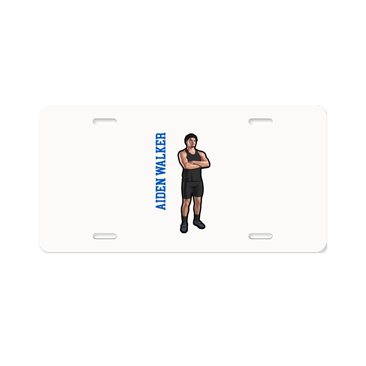 License Plate — Name Vertical in Classic