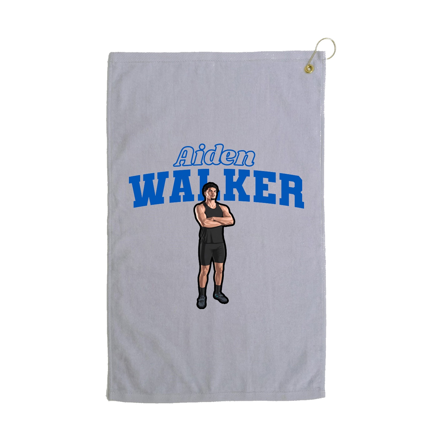 Golf Towel — Name Arch in Grey