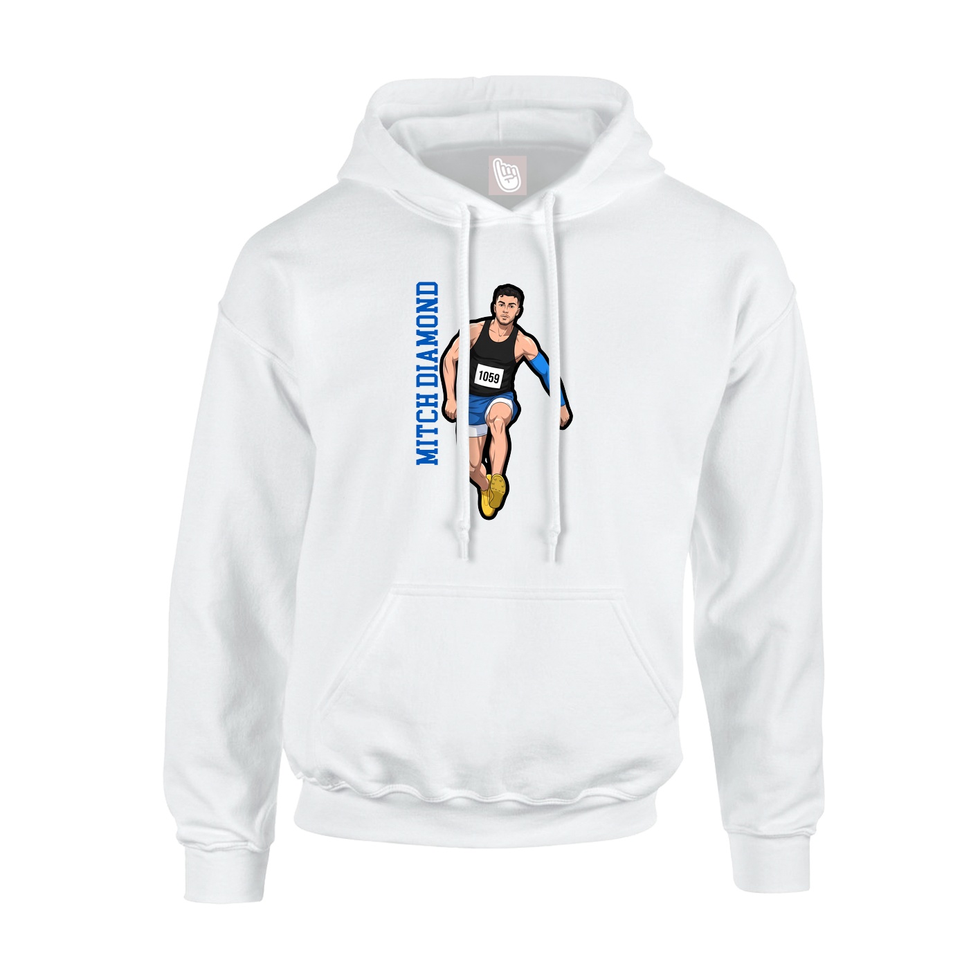 Hoodie — Name Vertical in White