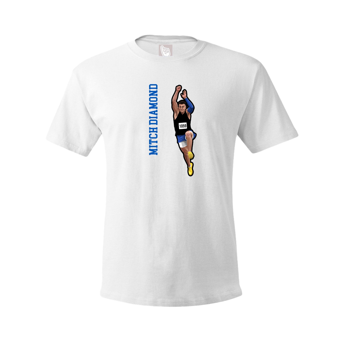 Youth Tee — Name Vertical in White