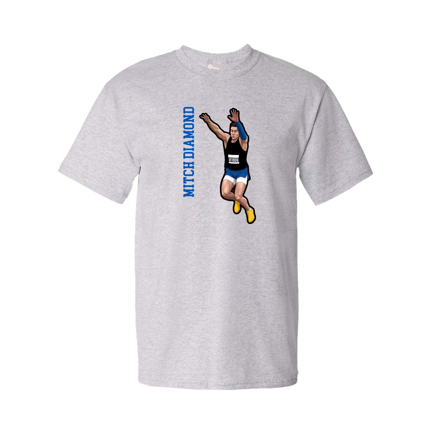 Tee — Name Vertical in Grey
