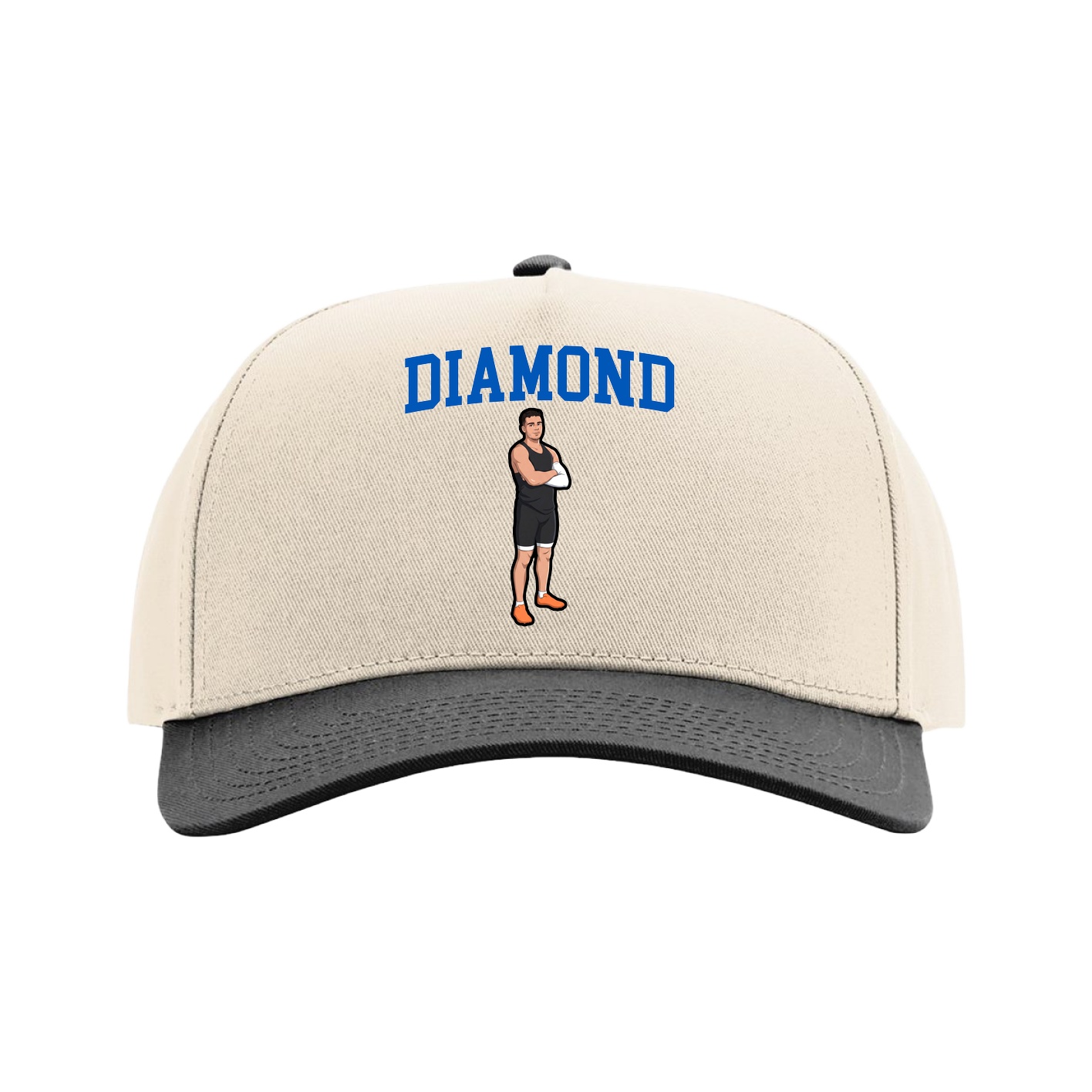 Full Fabric Five-Panel Champ Cap — Shirsey in Cream/Black