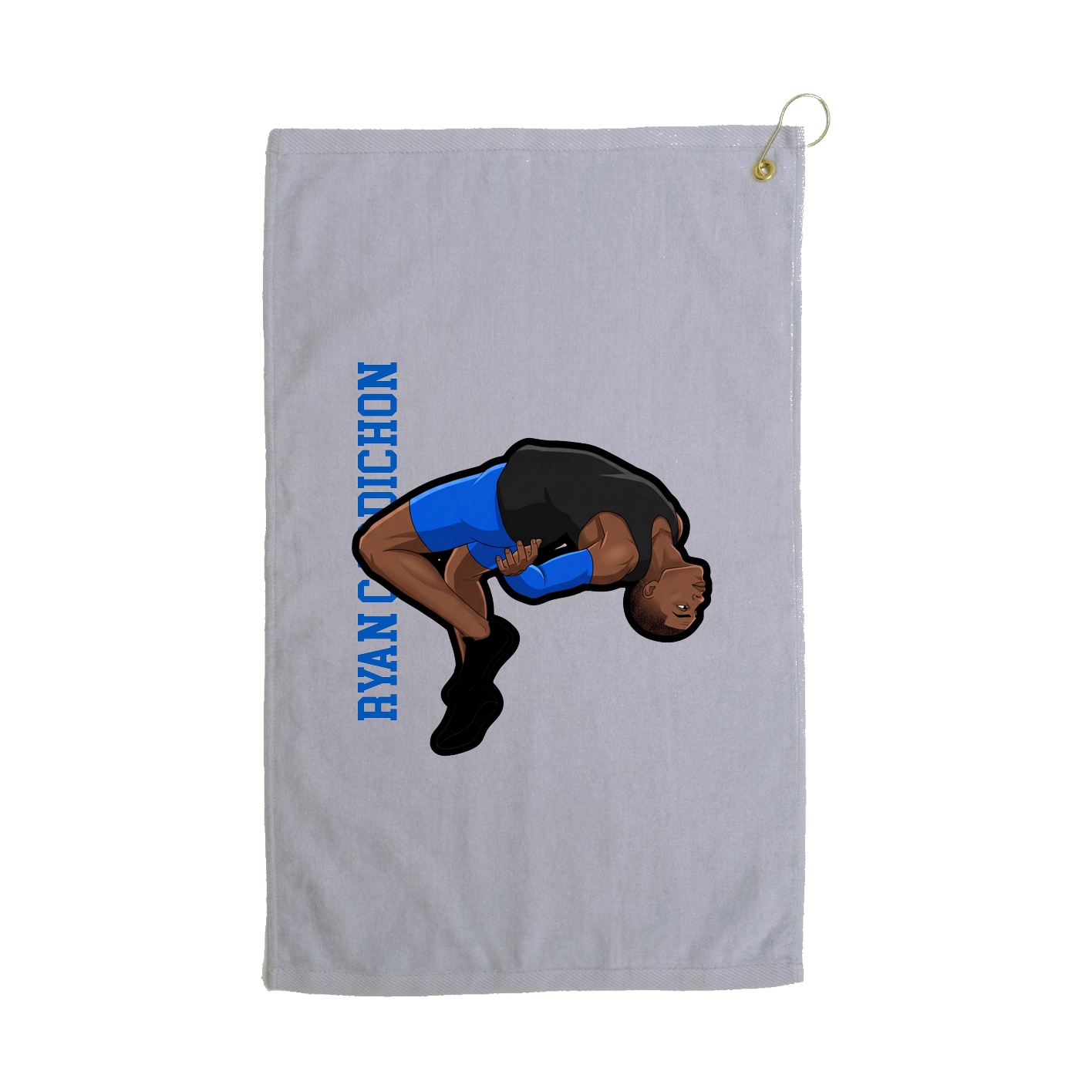 Golf Towel — Name Vertical in Grey