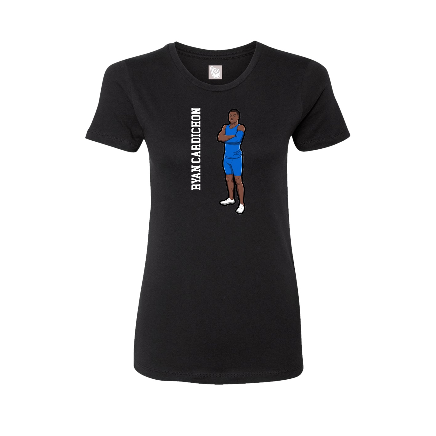 Fitted Women's Tee — Name Vertical in Black