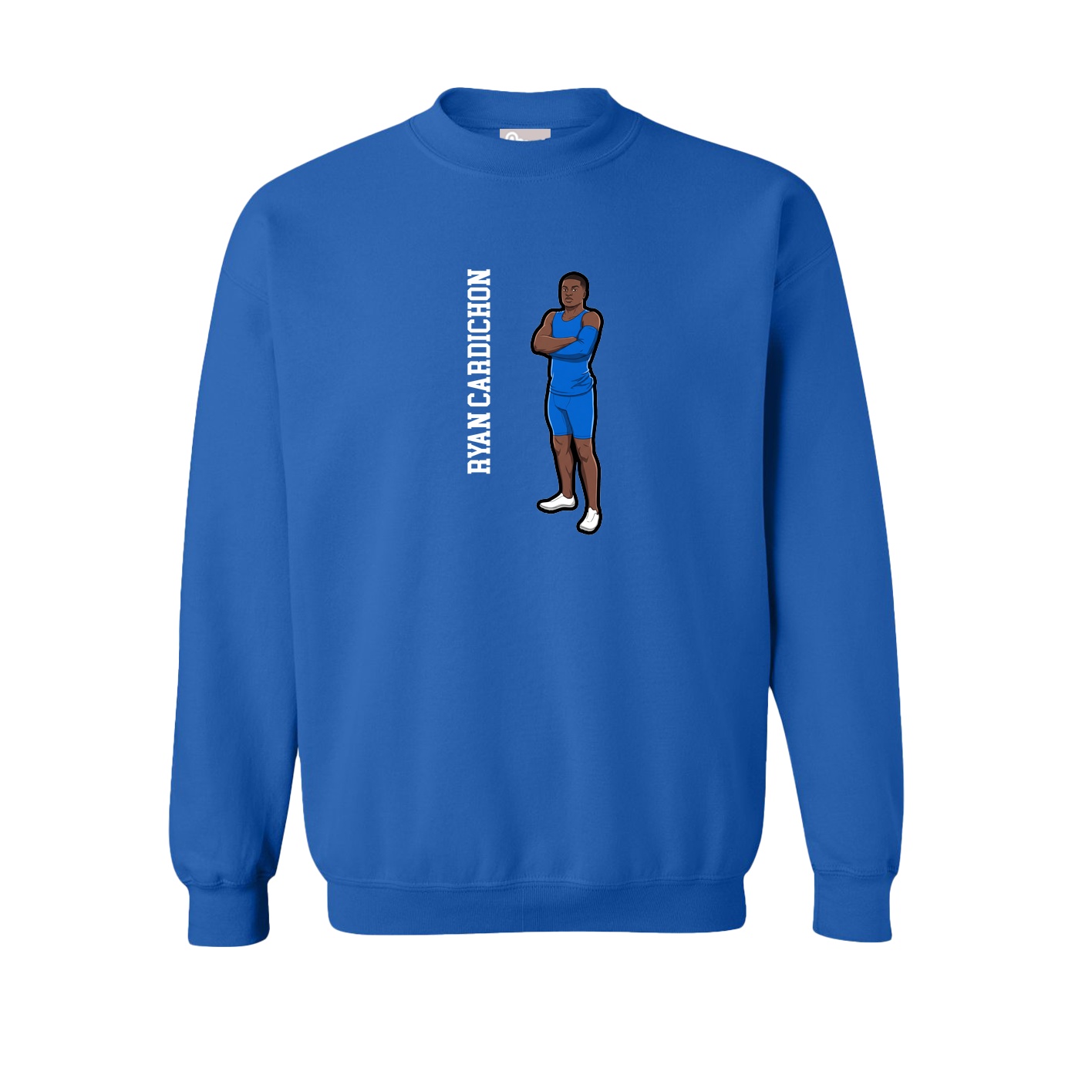 Fleece Crew — Name Vertical in Royal