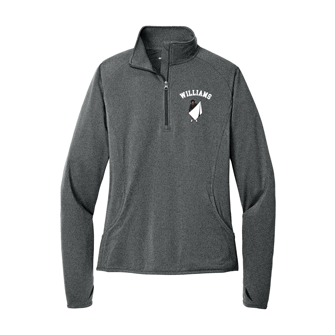 Women's Q-Zip Pullover — Shirsey Arch in Grey