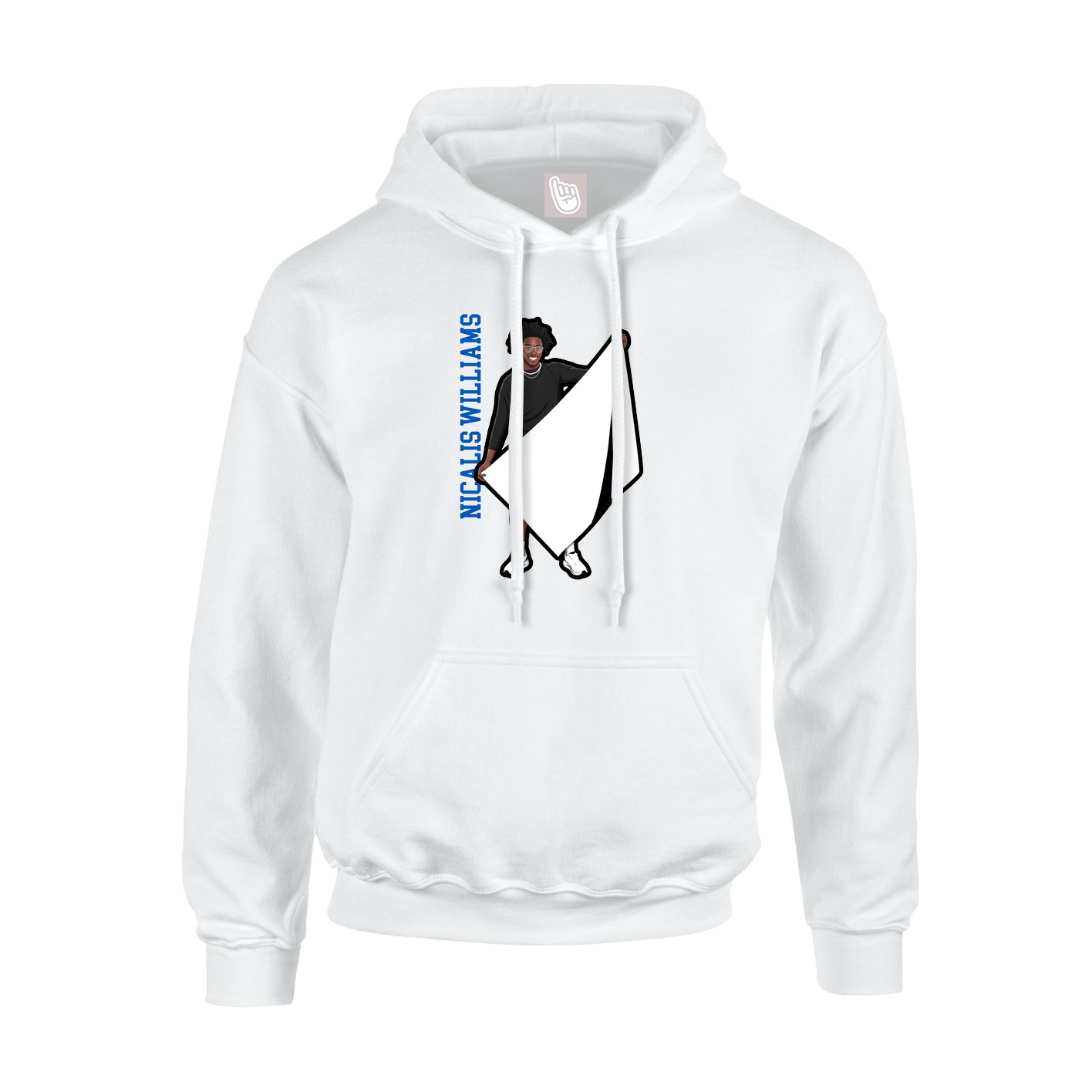 Hoodie — Name Vertical in White