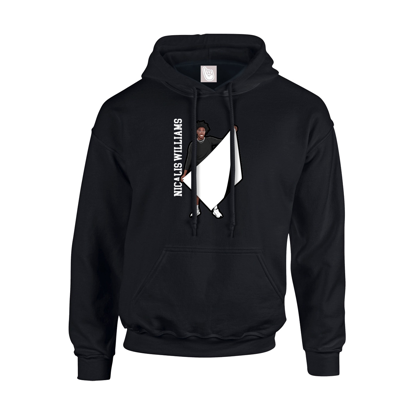 Youth Hoodie — Name Vertical in Black