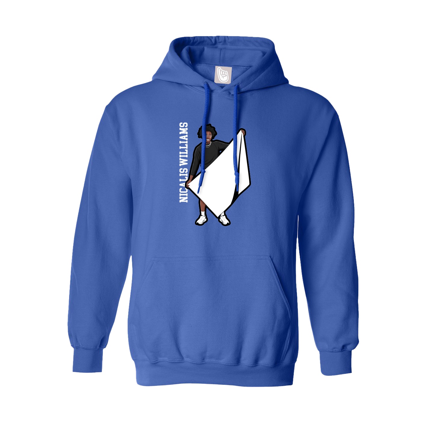 Youth Hoodie — Name Vertical in Royal