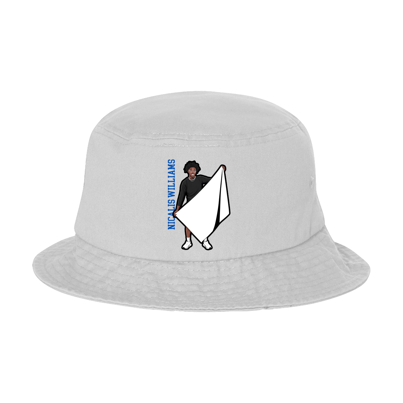 Bucket Cap — Name Vertical in White