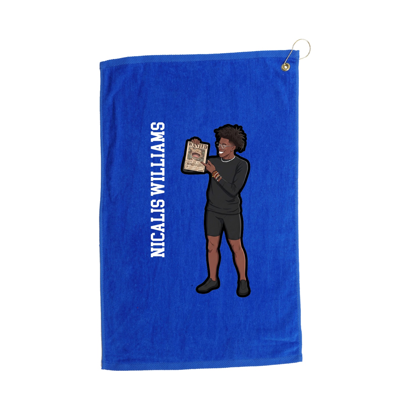 Golf Towel — Name Vertical in Royal