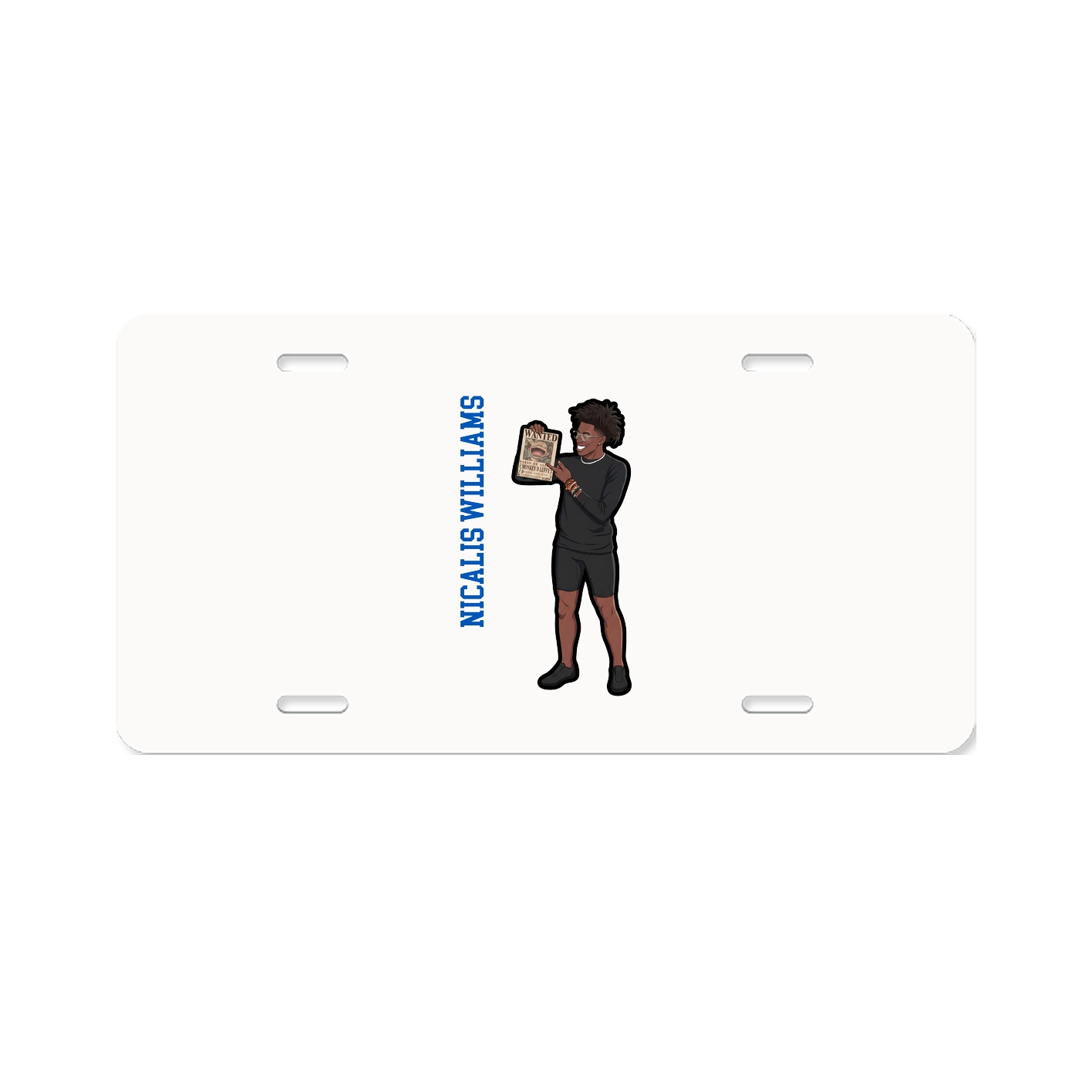 License Plate — Name Vertical in Classic