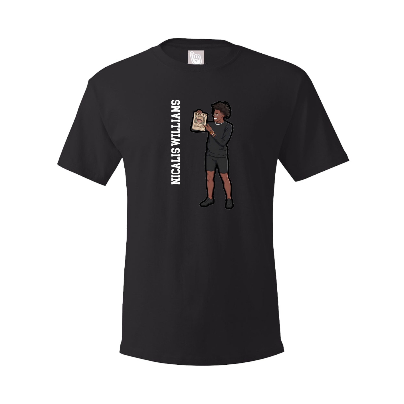 Youth Tee — Name Vertical in Black