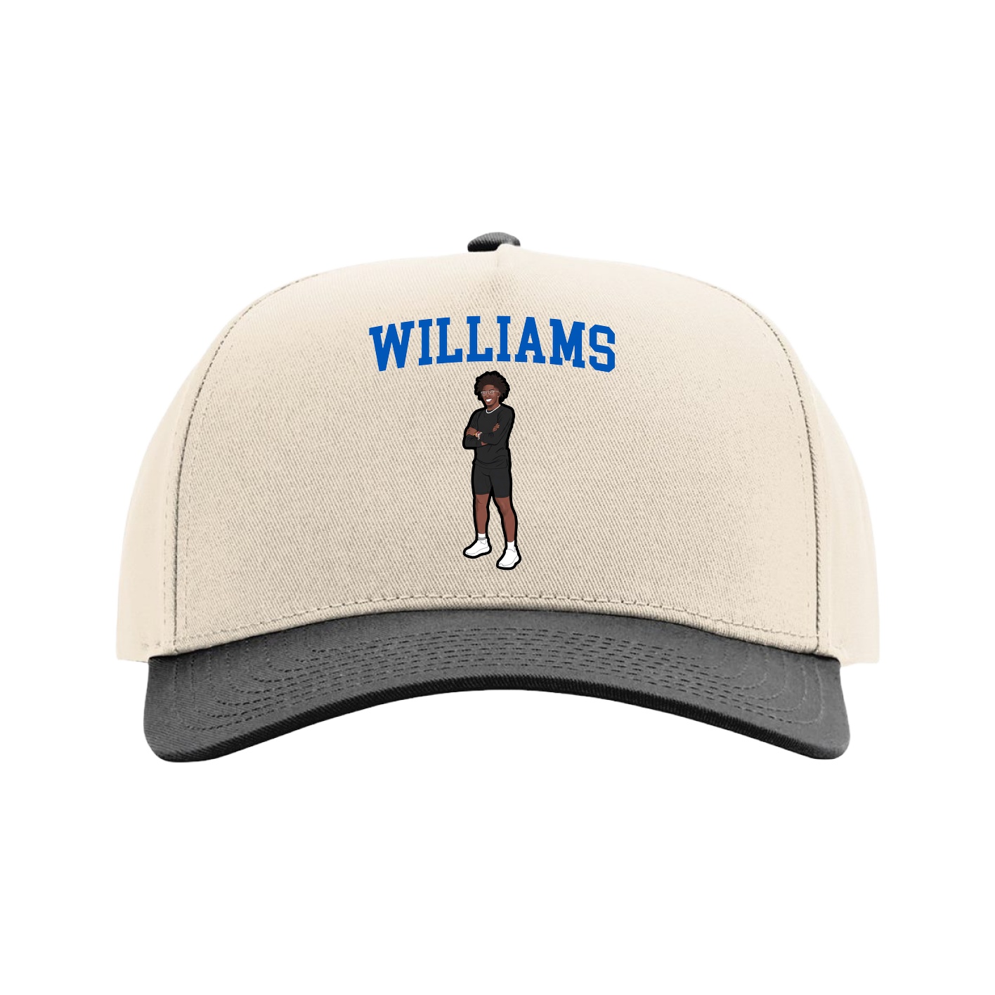 Full Fabric Five-Panel Champ Cap — Shirsey in Cream/Black