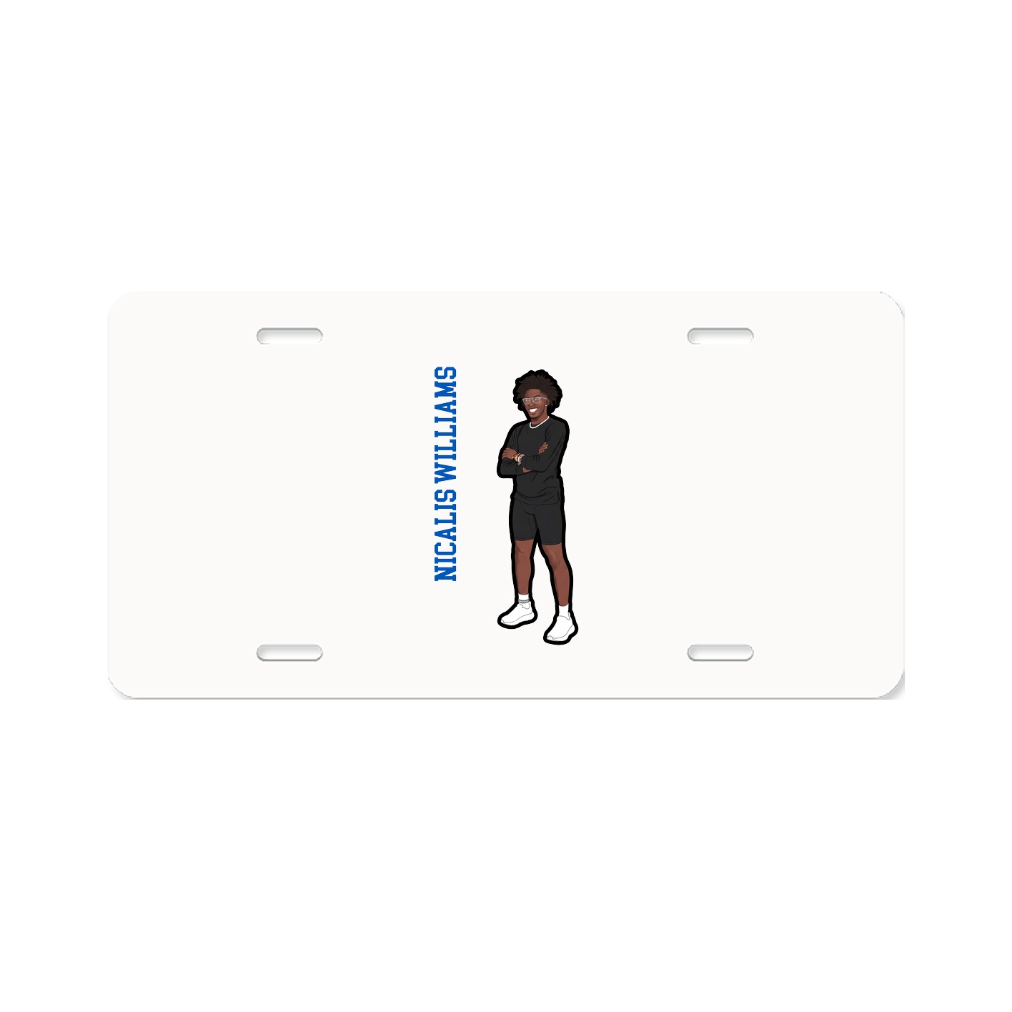 License Plate — Name Vertical in Classic