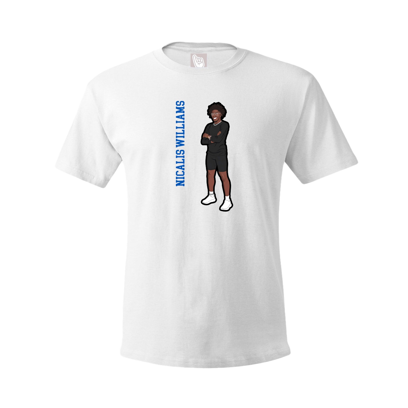 Tee — Name Vertical in White