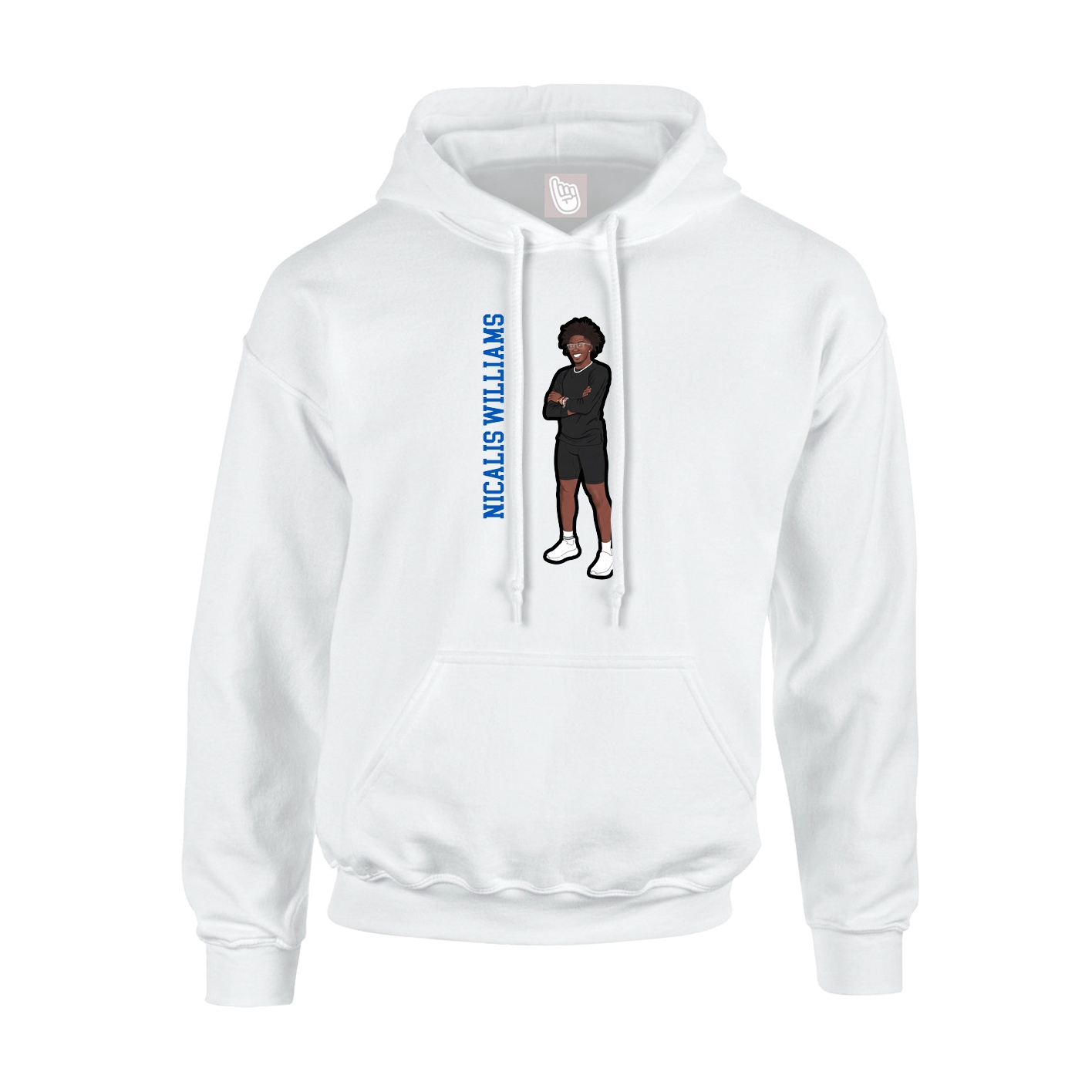 Hoodie — Name Vertical in White