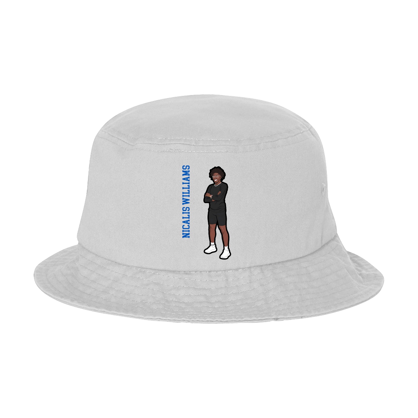 Bucket Cap — Name Vertical in White