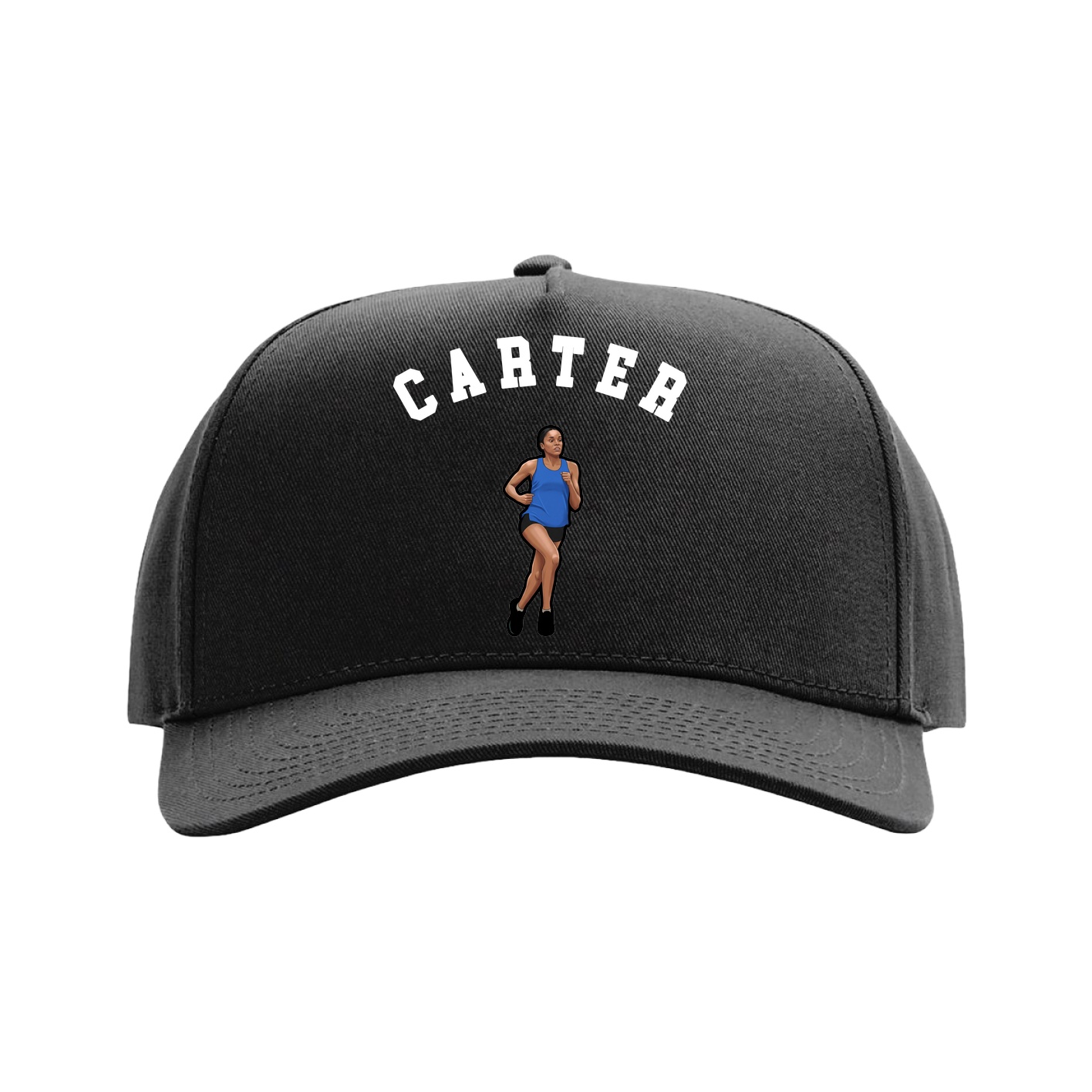 Full Fabric Five-Panel Champ Cap — Shirsey Arch in Black