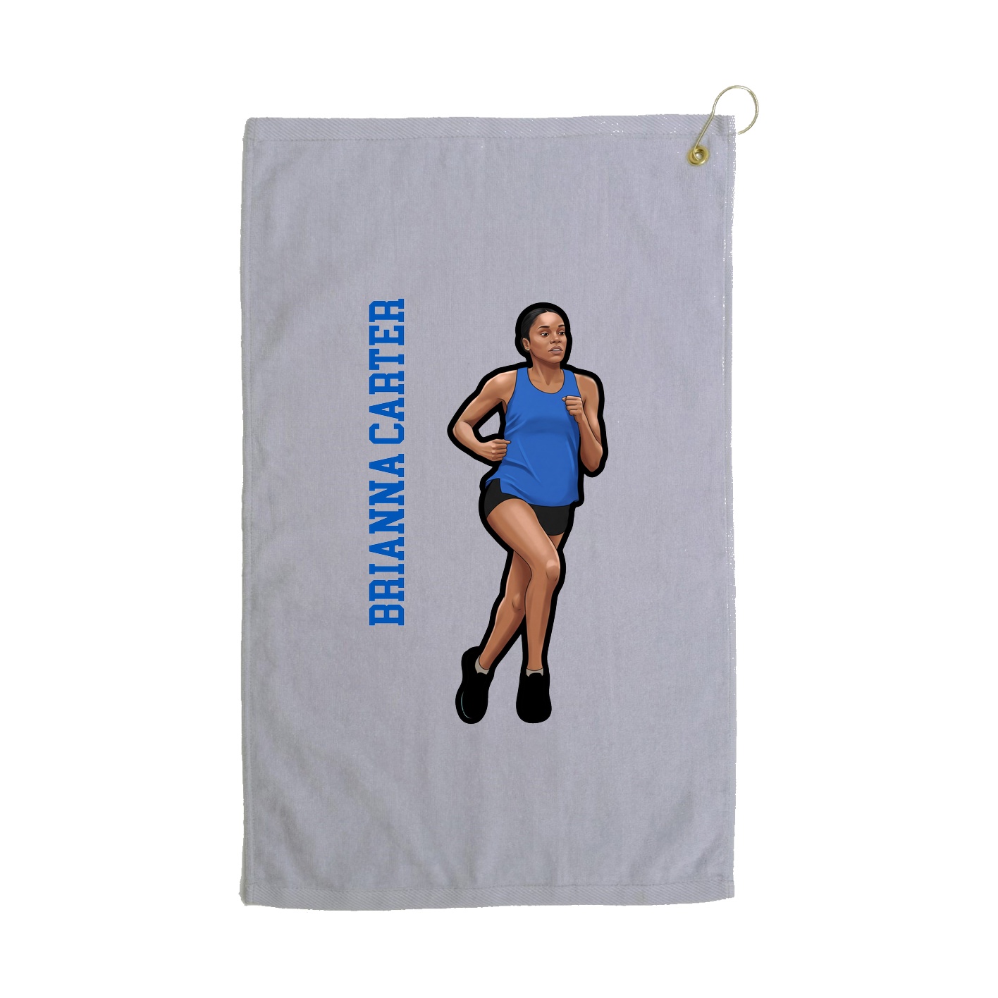Golf Towel — Name Vertical in Grey