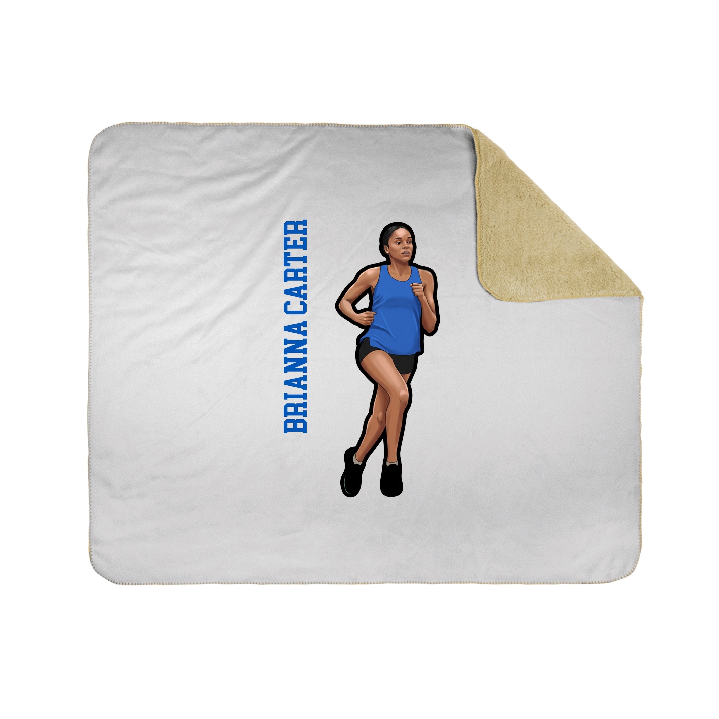 Throw Blanket — Name Vertical in White
