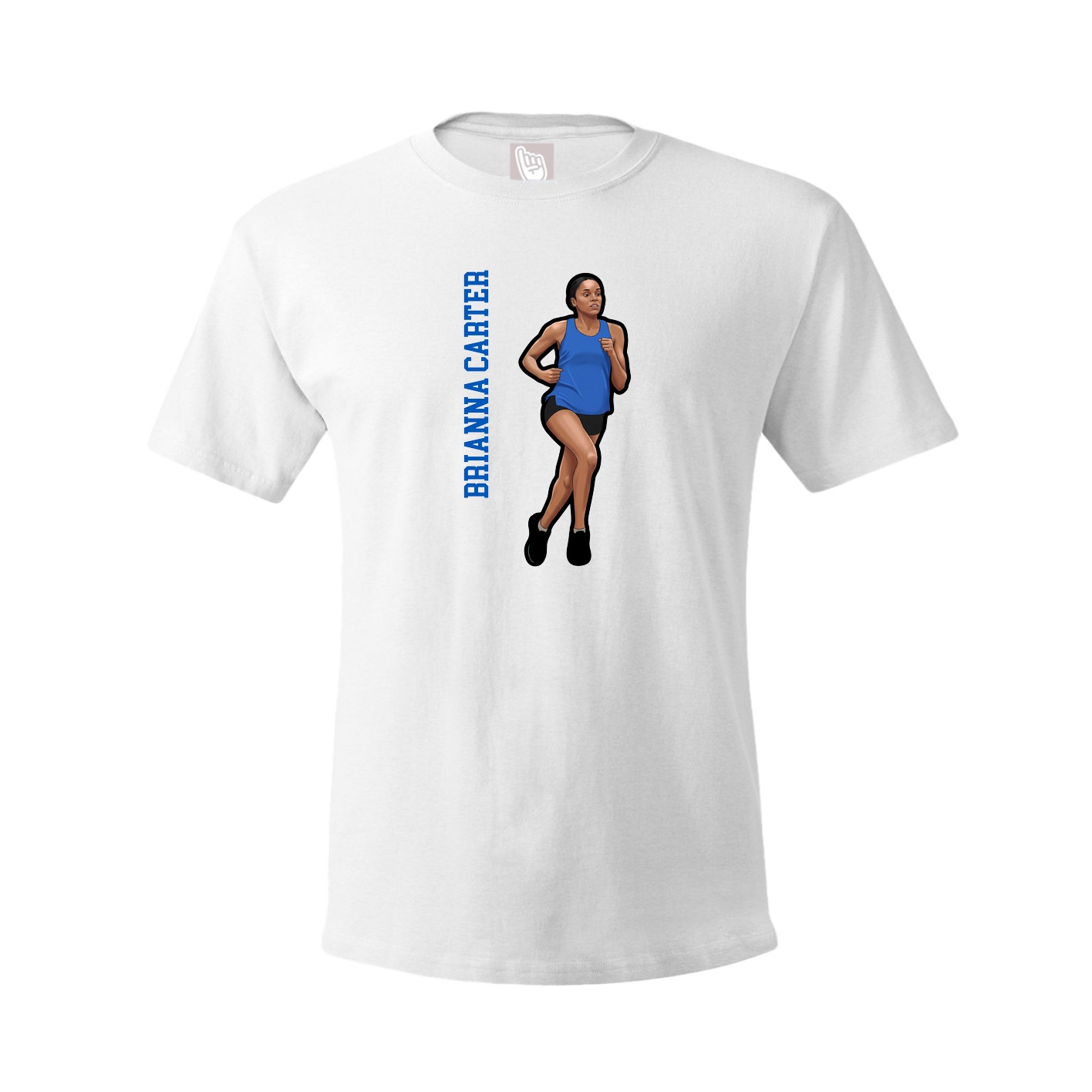 Tee — Name Vertical in White
