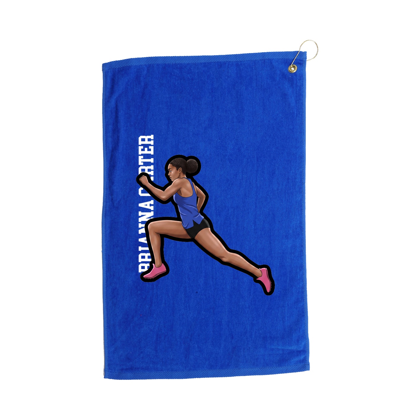 Golf Towel — Name Vertical in Royal