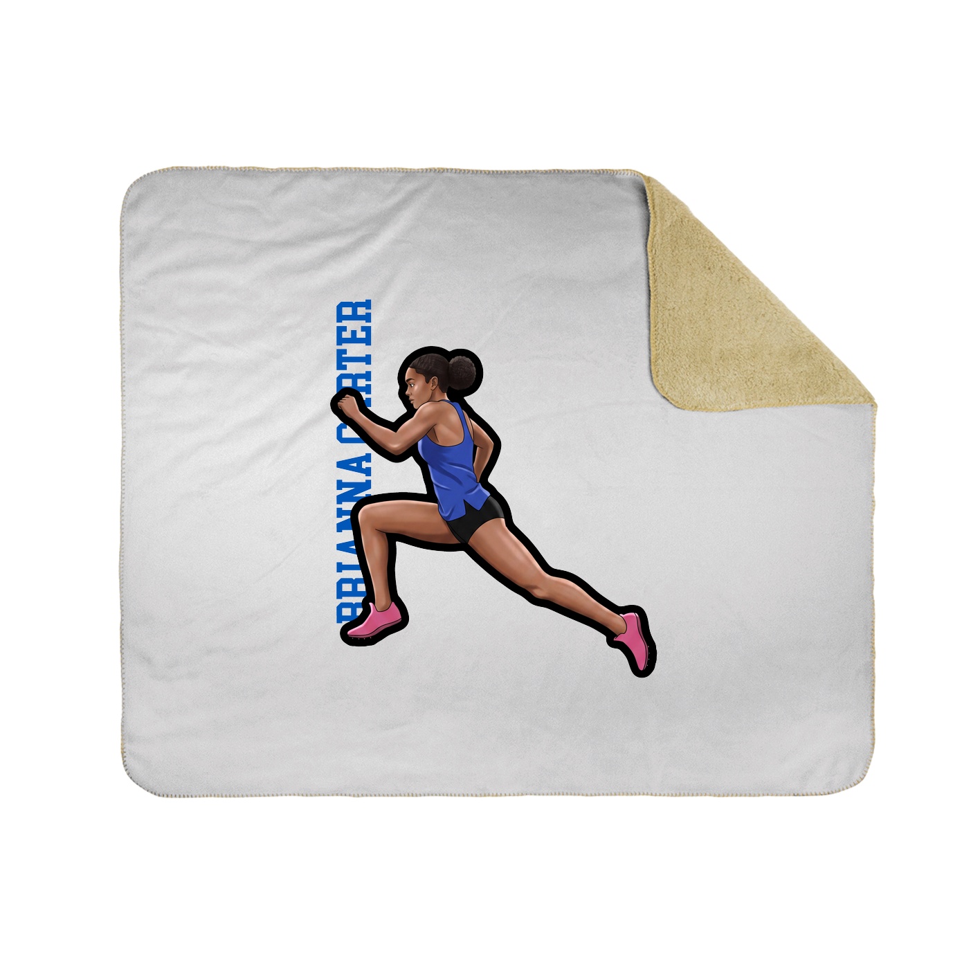 Throw Blanket — Name Vertical in White