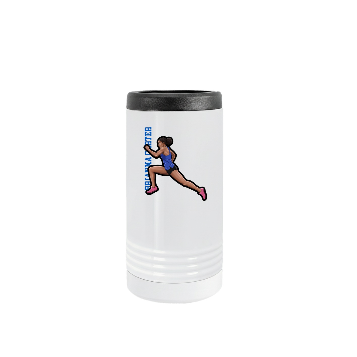 Slim Beverage Holder — Name Vertical in White