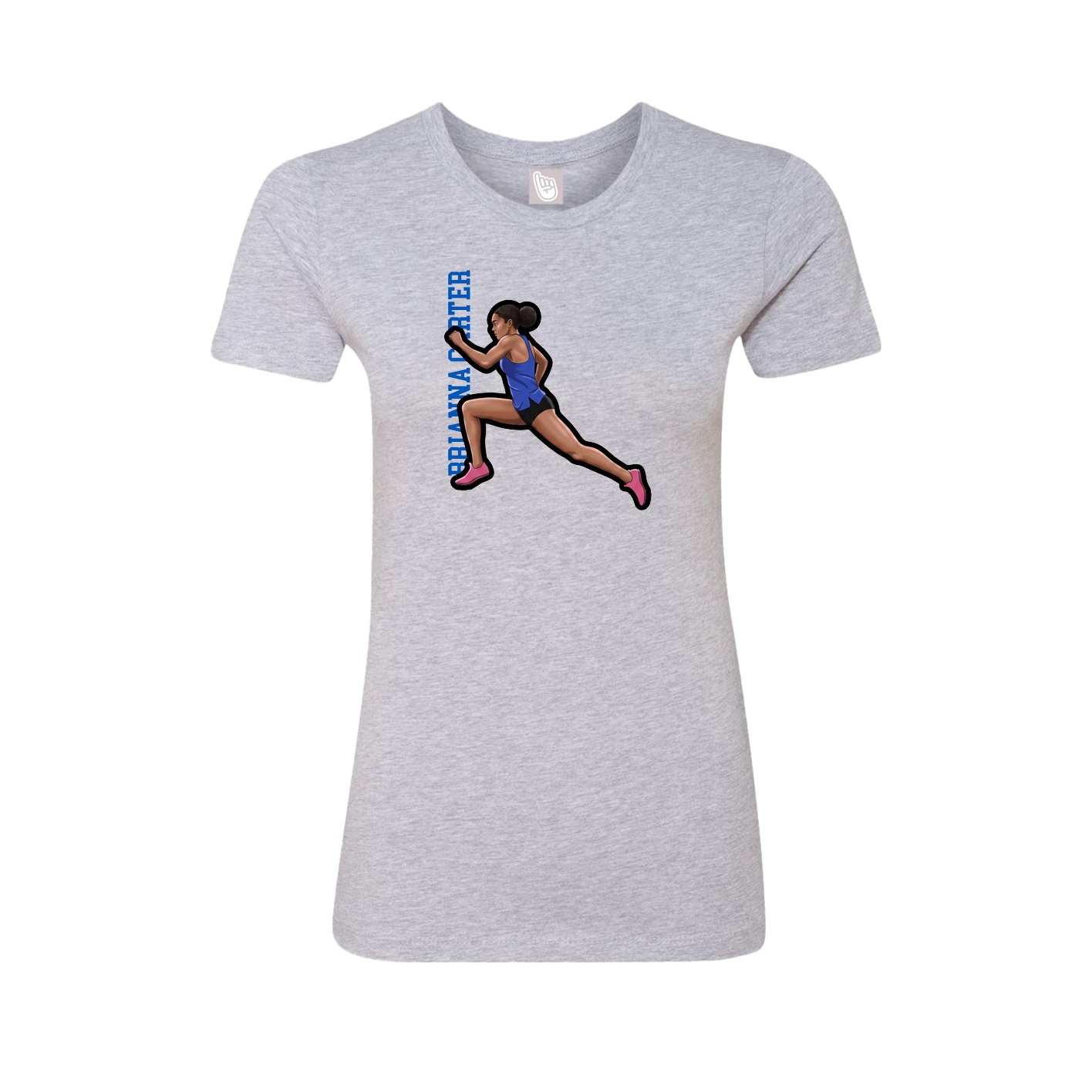 Womens Tee — Name Vertical in Grey