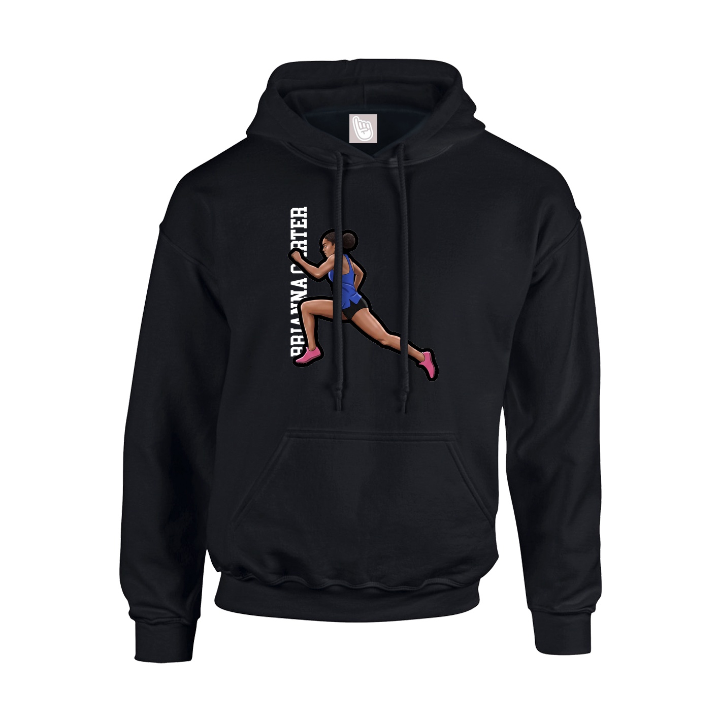 Hoodie — Name Vertical in Black