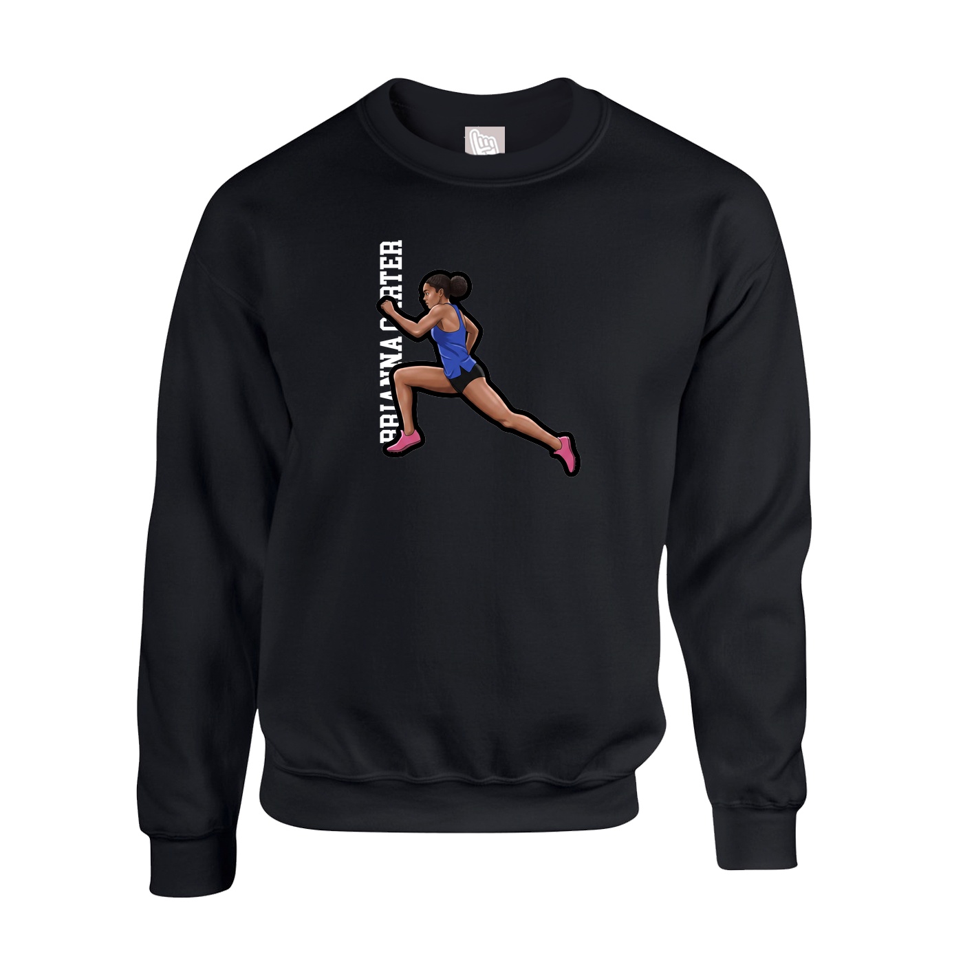 Fleece Crew — Name Vertical in Black
