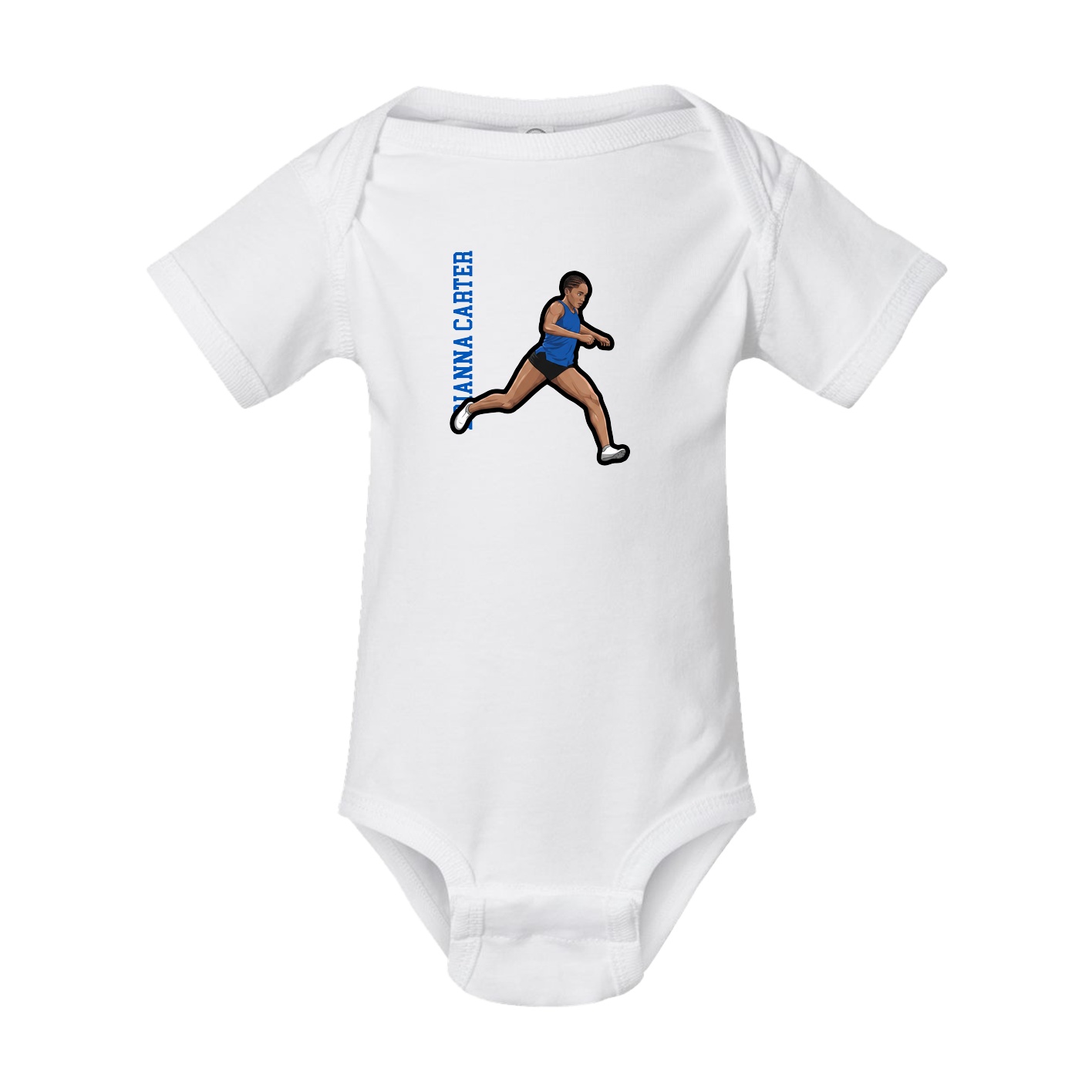 Baby Onesie — Name Vertical in White