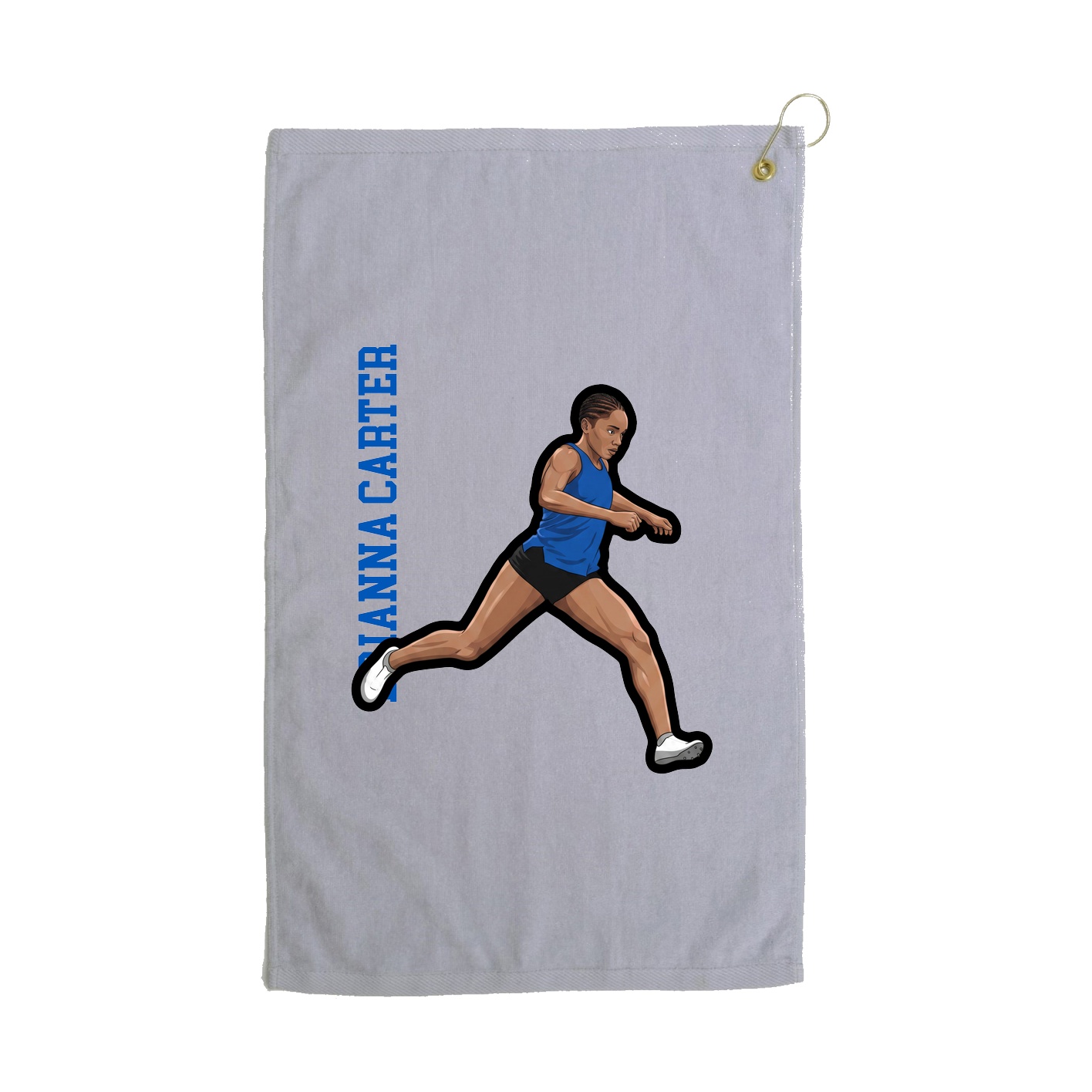Golf Towel — Name Vertical in Grey