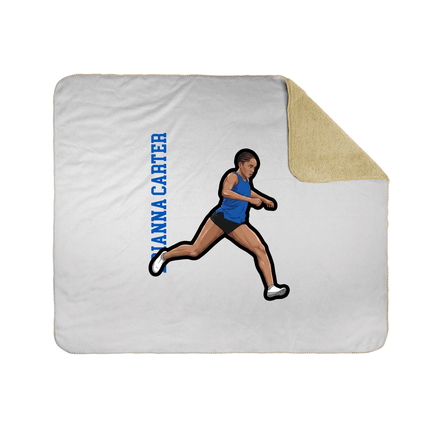 Throw Blanket — Name Vertical in White