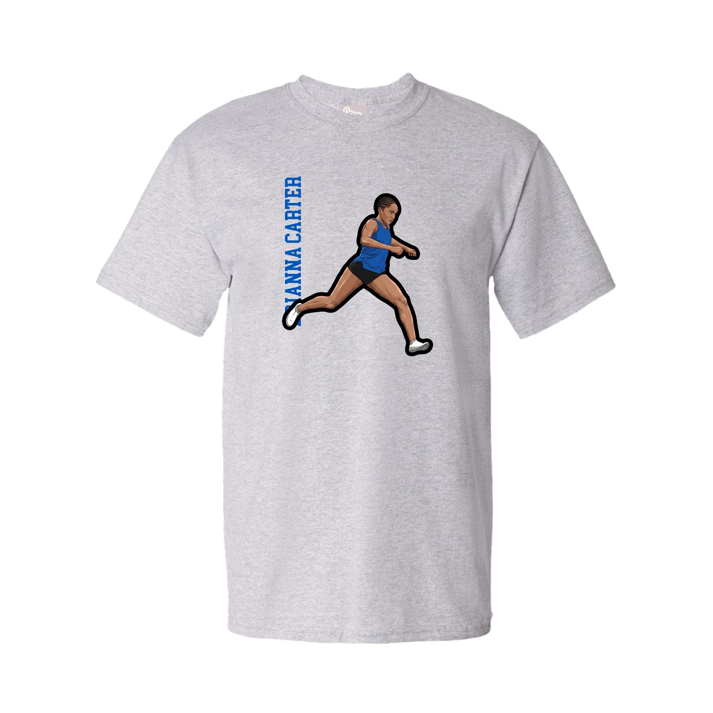 Tee — Name Vertical in Grey