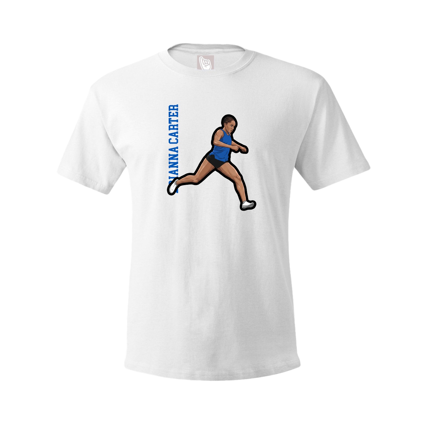 Youth Tee — Name Vertical in White