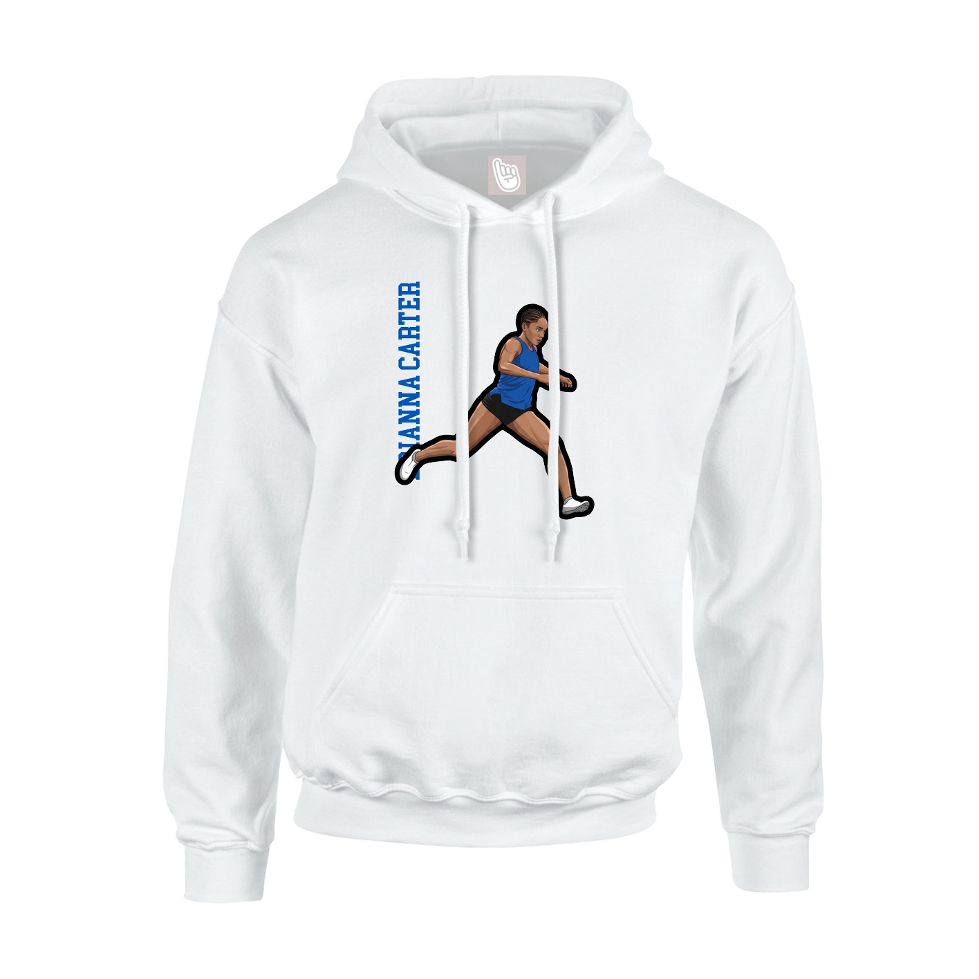 Hoodie — Name Vertical in White