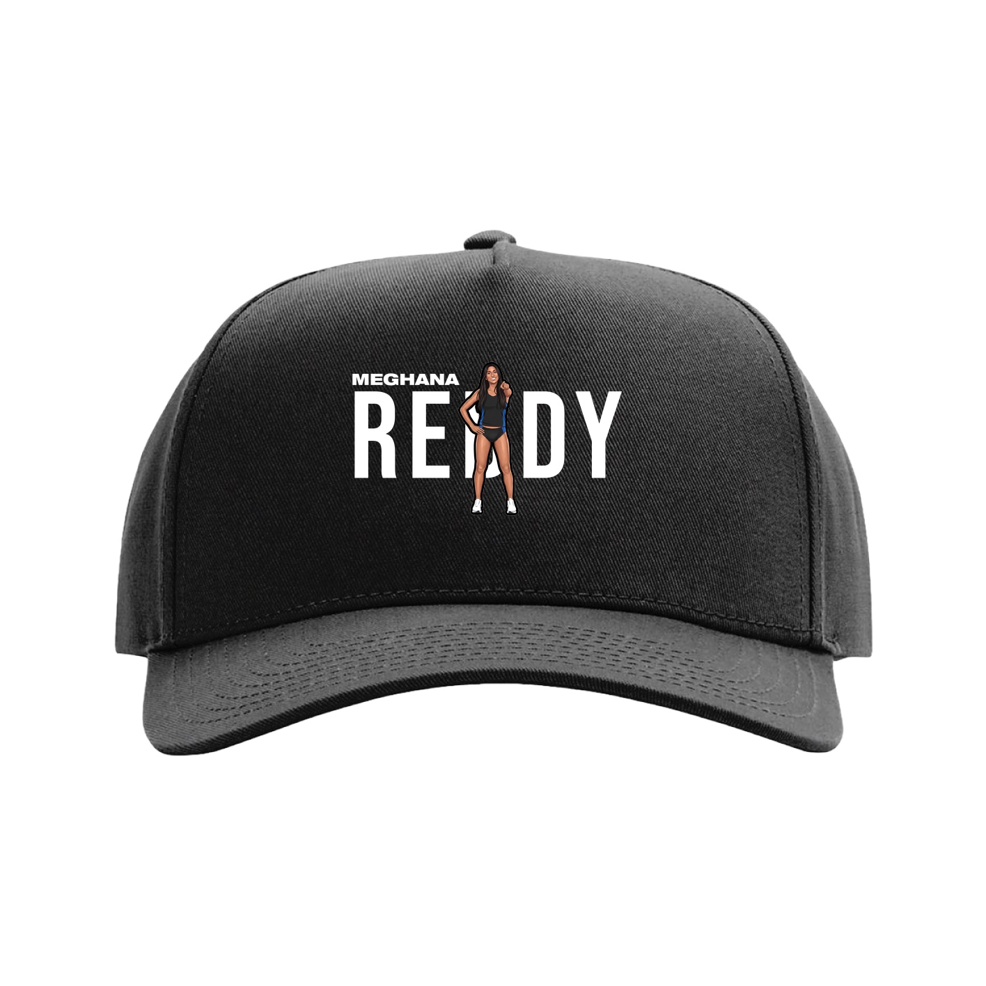 Full Fabric Five-Panel Champ Cap — Player Name in Black