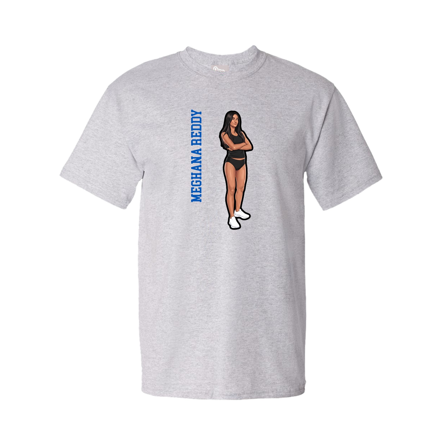 Youth Tee — Name Vertical in Grey