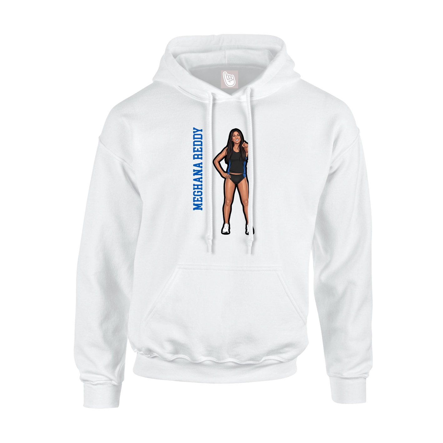 Hoodie — Name Vertical in White