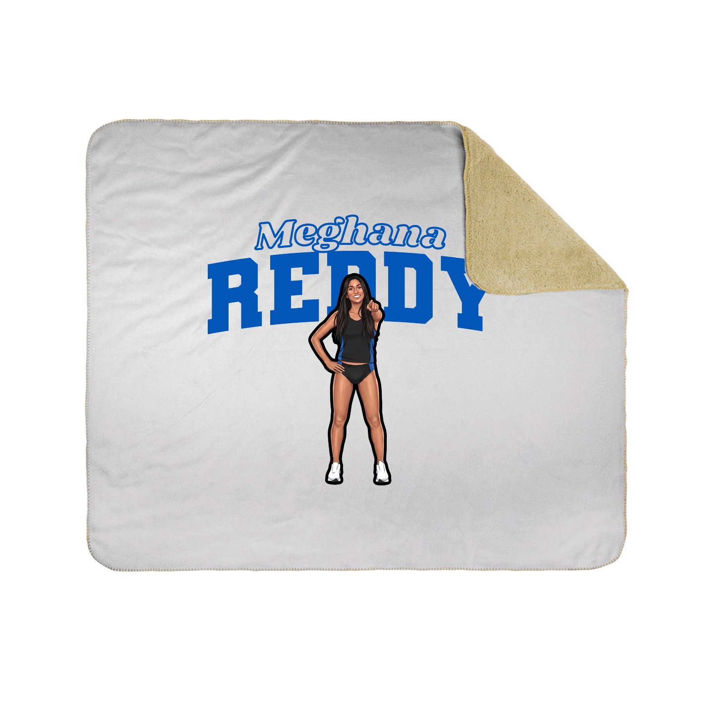 Throw Blanket — Name Arch in White
