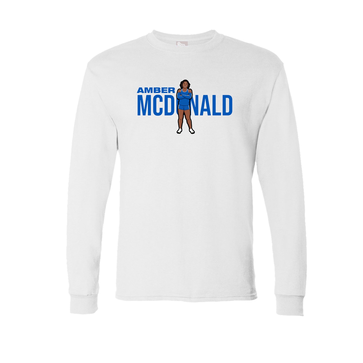 Long Sleeve Tee — Player Name in White