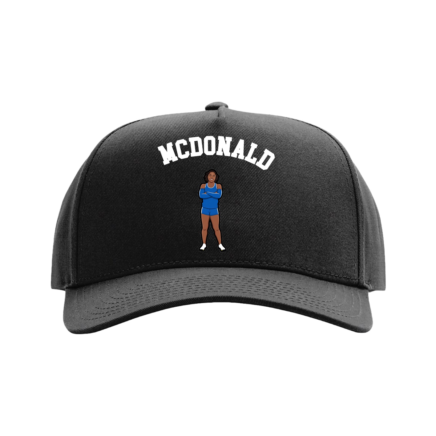 Full Fabric Five-Panel Champ Cap — Shirsey Arch in Black