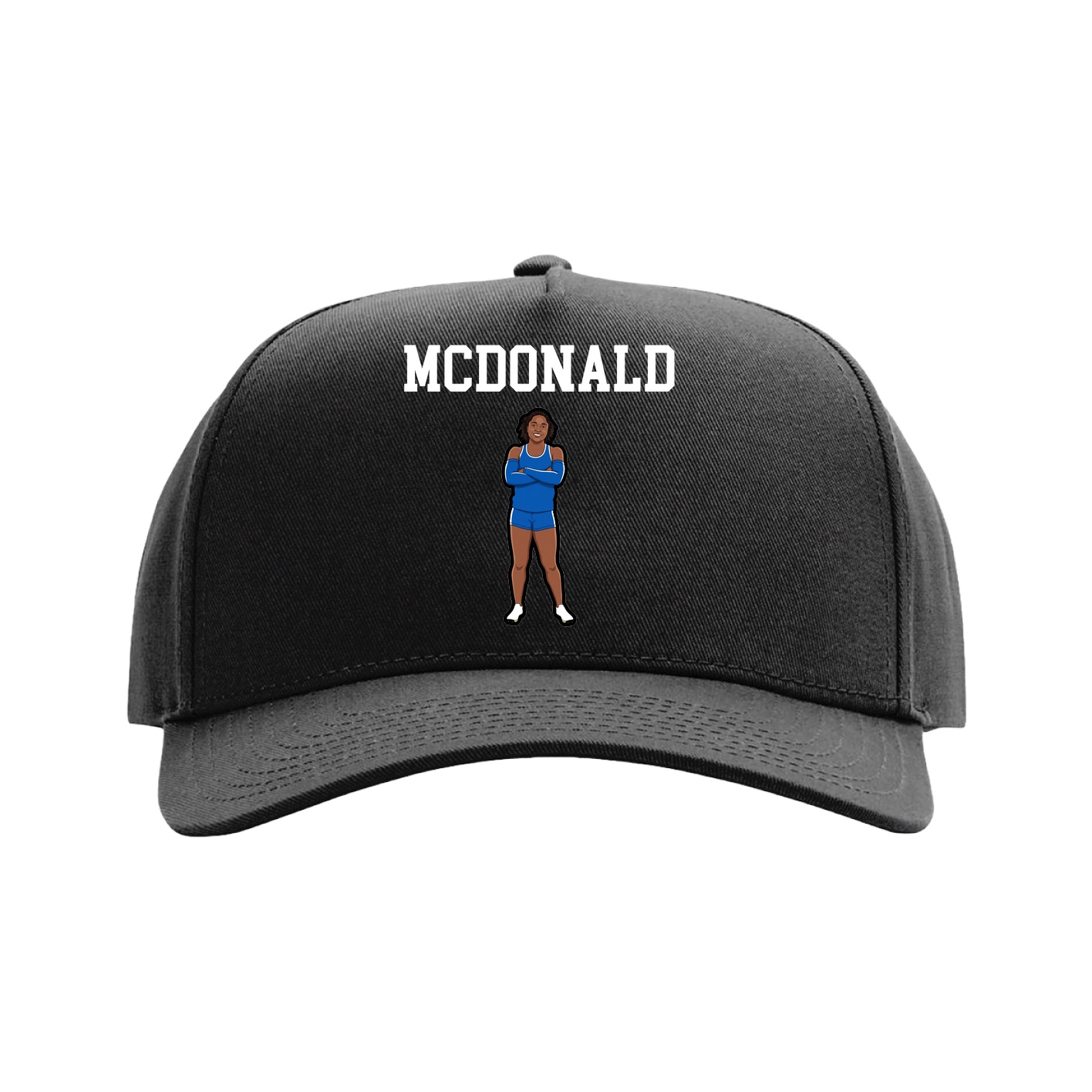 Full Fabric Five-Panel Champ Cap — Shirsey in Black